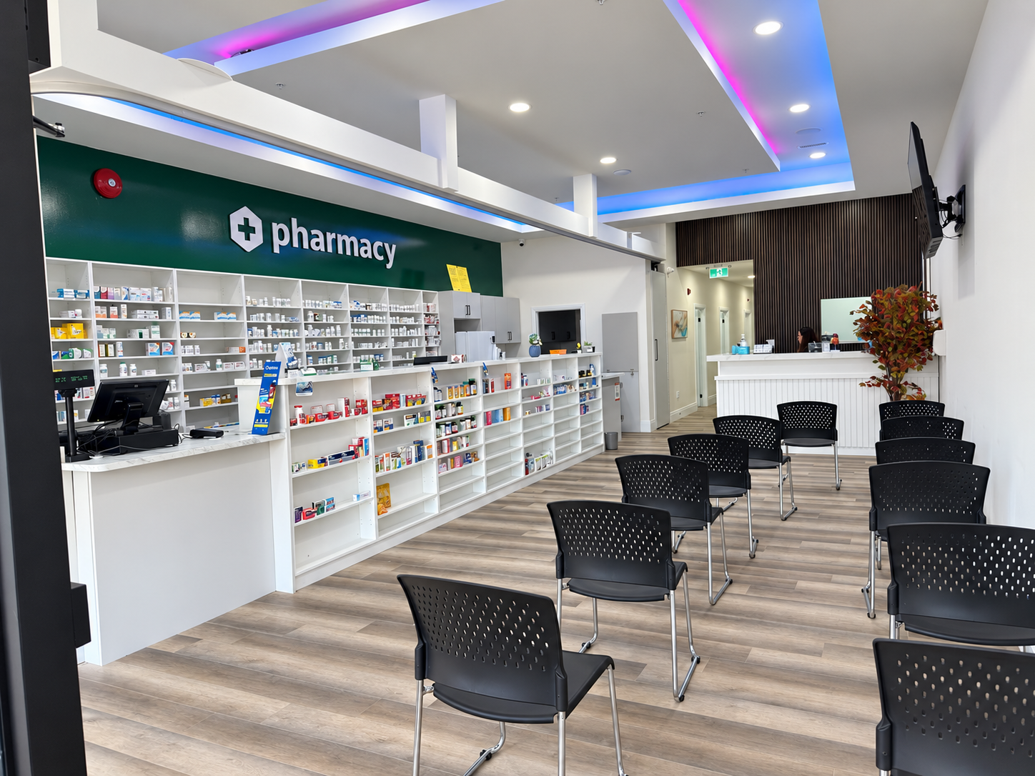 Pharmacy and waiting area at Your Family Medical Clinic
